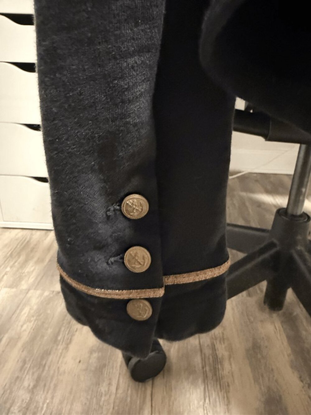 Denim & Supply Ralph Lauren Cropped Military Officer Jacket Dark Navy/Black XL - Picture 3 of 8
